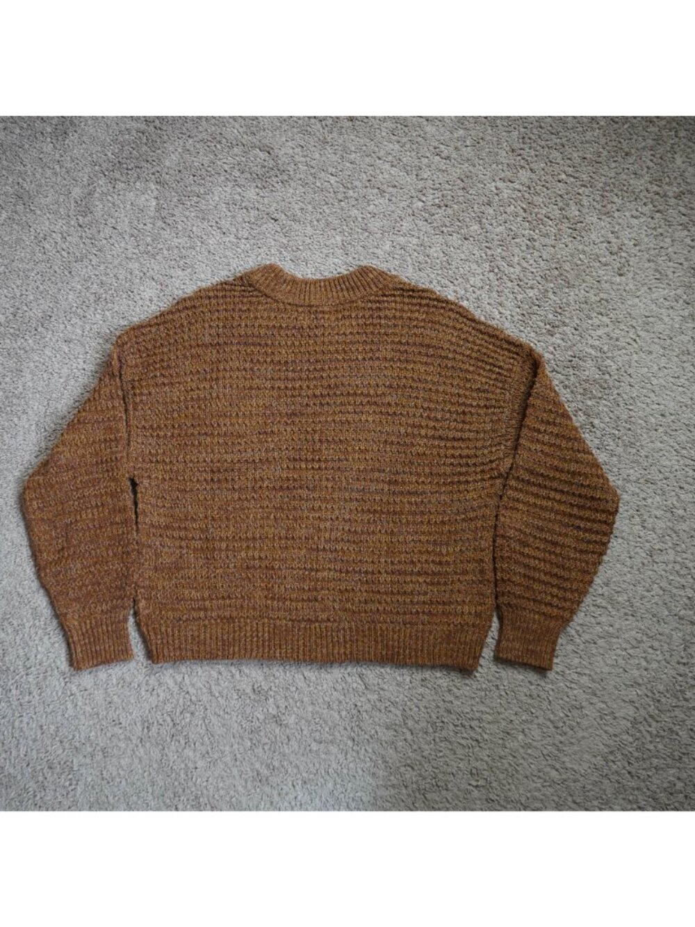NWT Universal Thread Cropped Sweater Womens XXL Brown Marled Knit Crewneck Boho - Picture 2 of 9